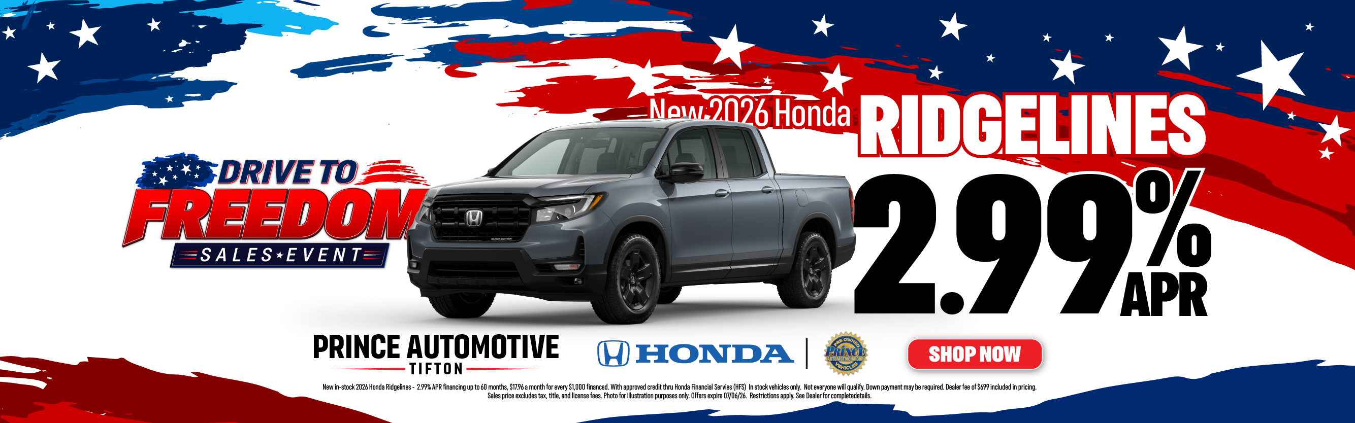 honda ridgeline apr specials